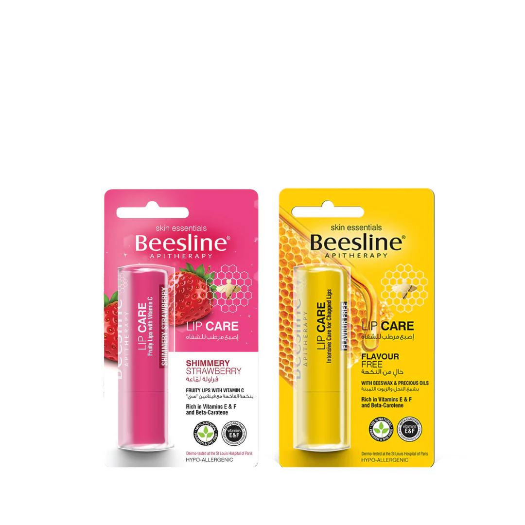 Beesline Lip Care Shimmery Strawberry + Flavour Free Bundle
