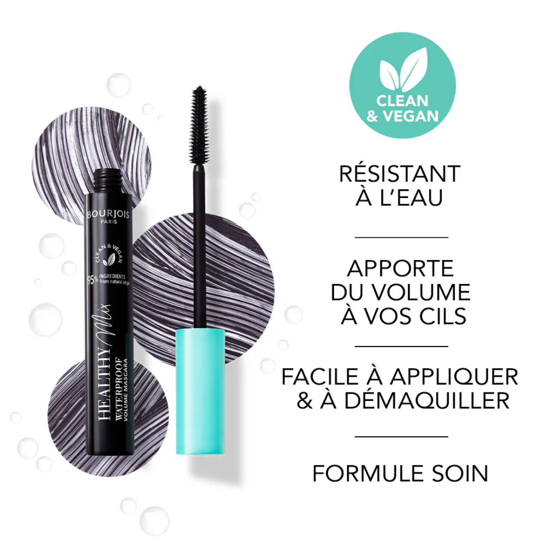 Bourjois Healthy Mix Clean Mascara 001 Waterproof Ultra Black - Image 2
