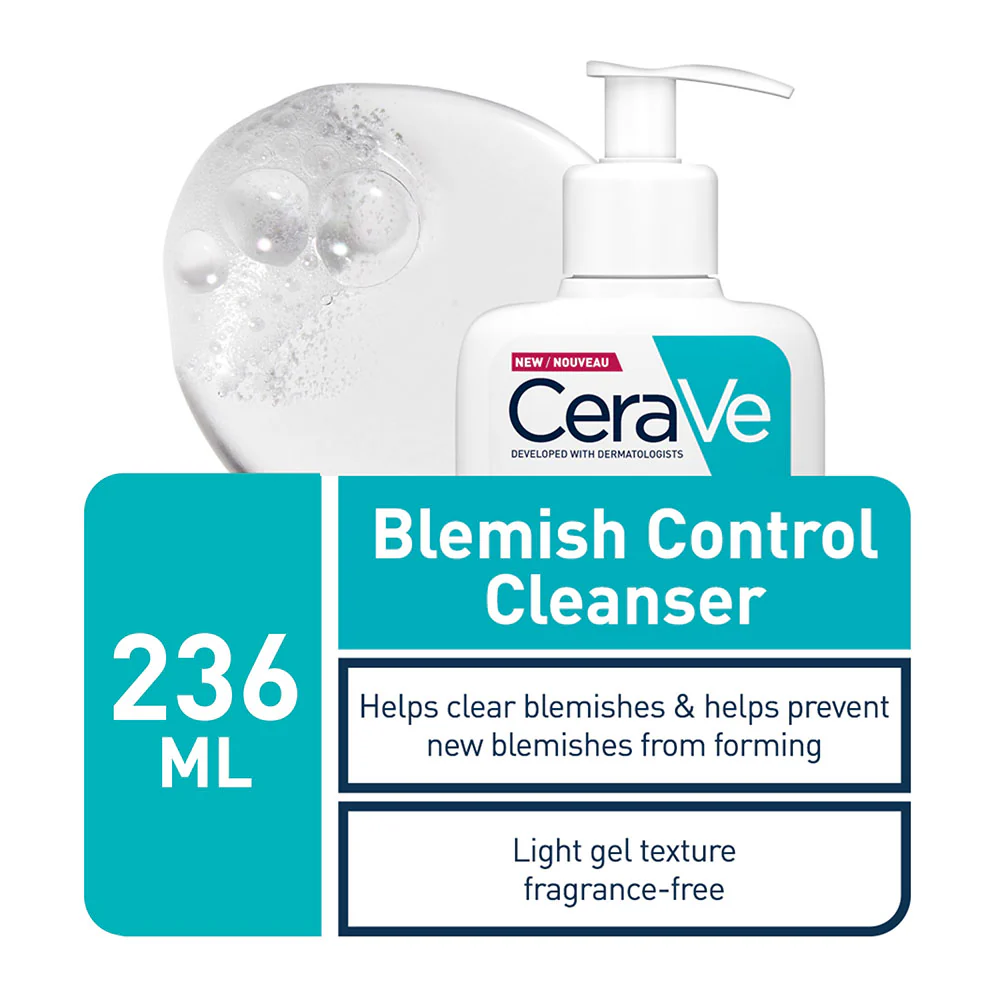 CeraVe Blemish Control Cleanser Face Wash For Acne & Blemish Prone Skin with 2% Salicylic Acid, Niacinamide and Ceramides 236ml - Image 6