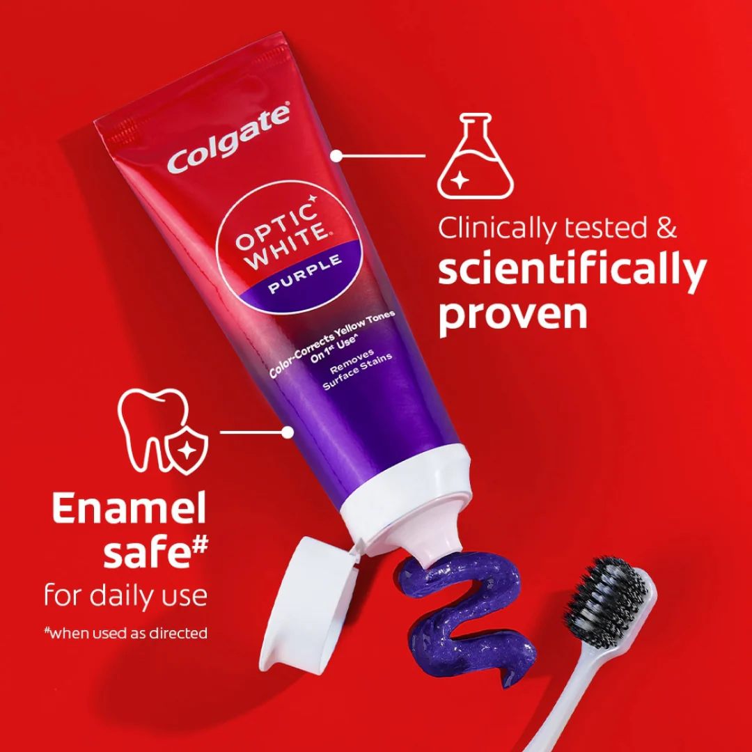 Colgate Optic White Purple Whitening Toothpaste 75ml - Image 2