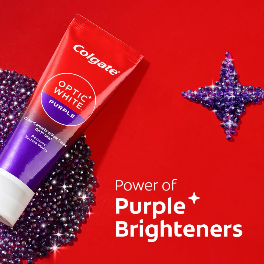 Colgate Optic White Purple Whitening Toothpaste 75ml - Image 3