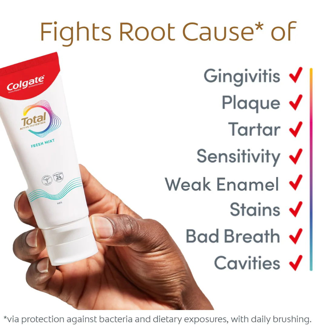 Colgate Total Active Protection Fresh Mint Toothpaste 75ml - Image 4