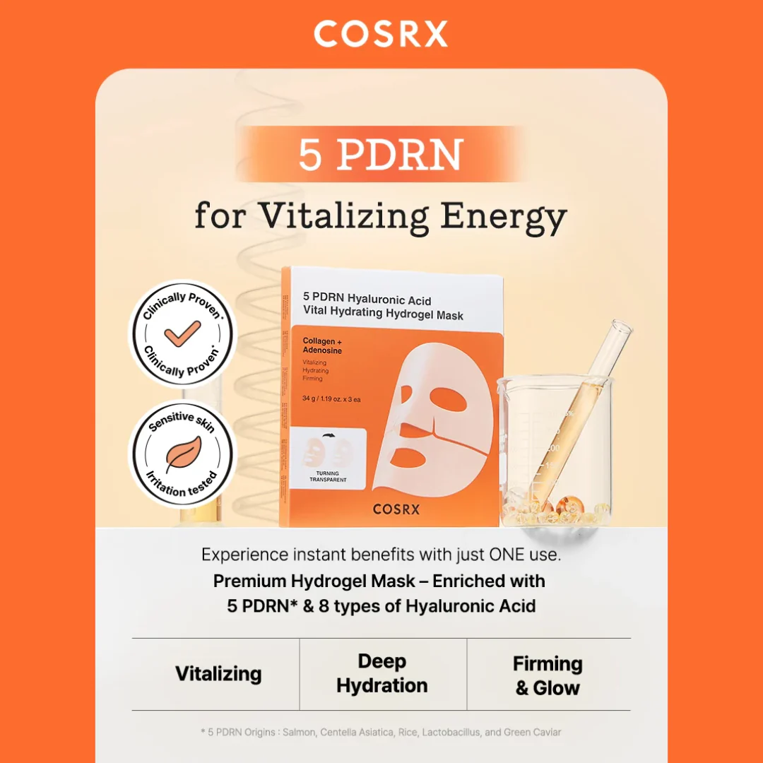 Cosrx 5 PDRN Hyaluronic Acid Vital Hydrating Hydrogel Mask - Image 17