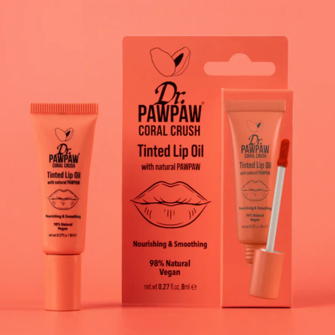 Dr Pawpaw Coral Crush Tinted Lip Oil 8ml - Image 2