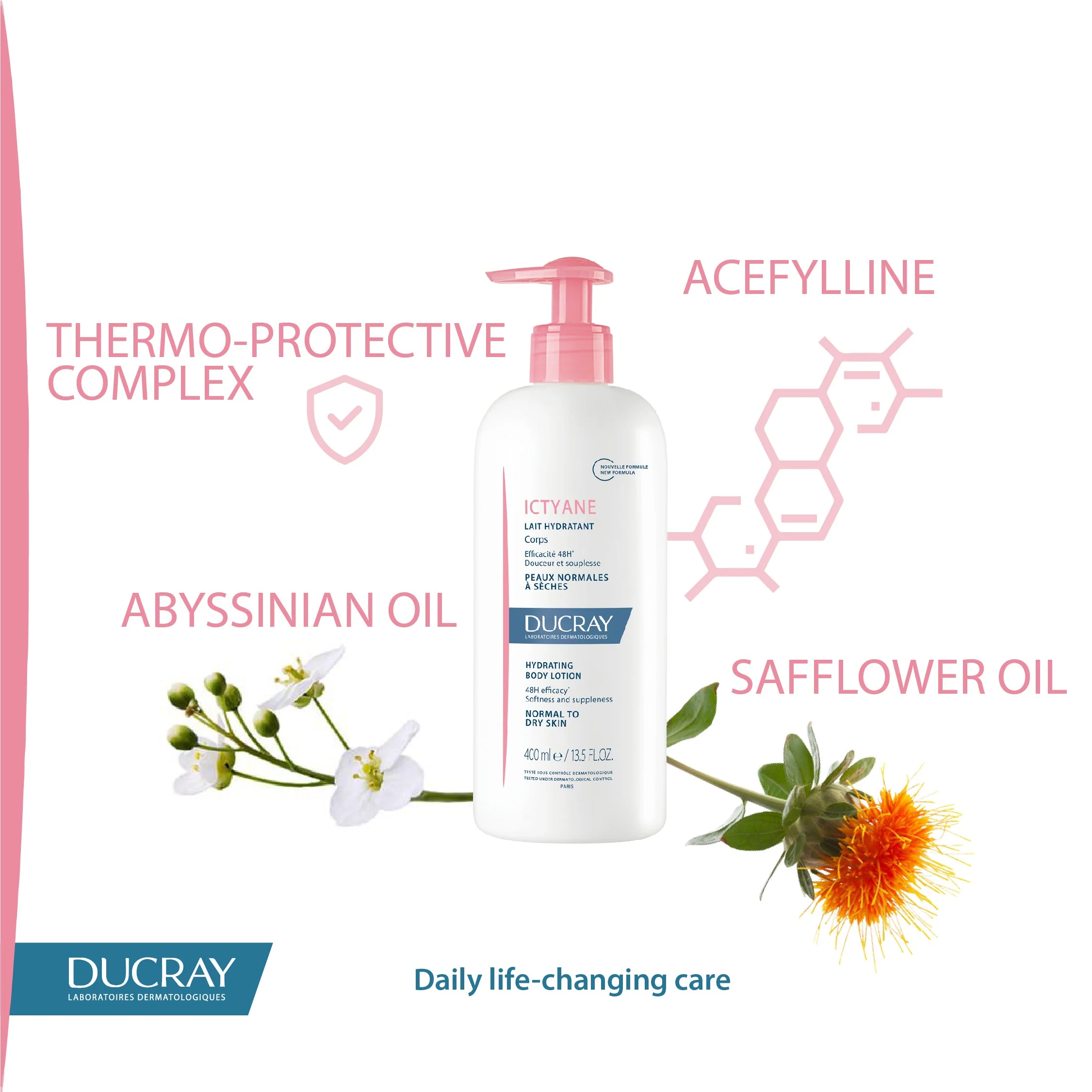 Ducray Daily Hydrating Body Care For Normal To Dry Skin 400ml - Image 4
