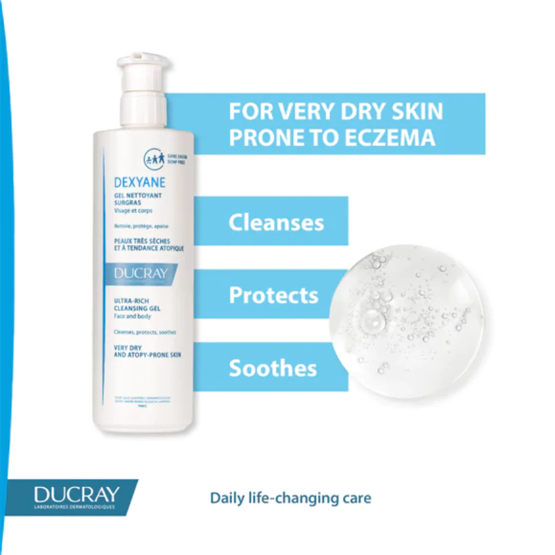 Ducray Dexyane Ultra-Rich Cleansing Gel For Eczema And Atopic Dermatitis 400ml - Image 3