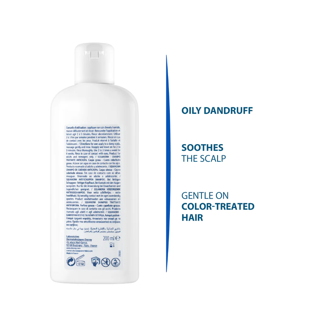 Ducray Kelual Squanorm Anti-Dandruff Treatment Shampoo - Oily Dandruff 200ml - Image 2