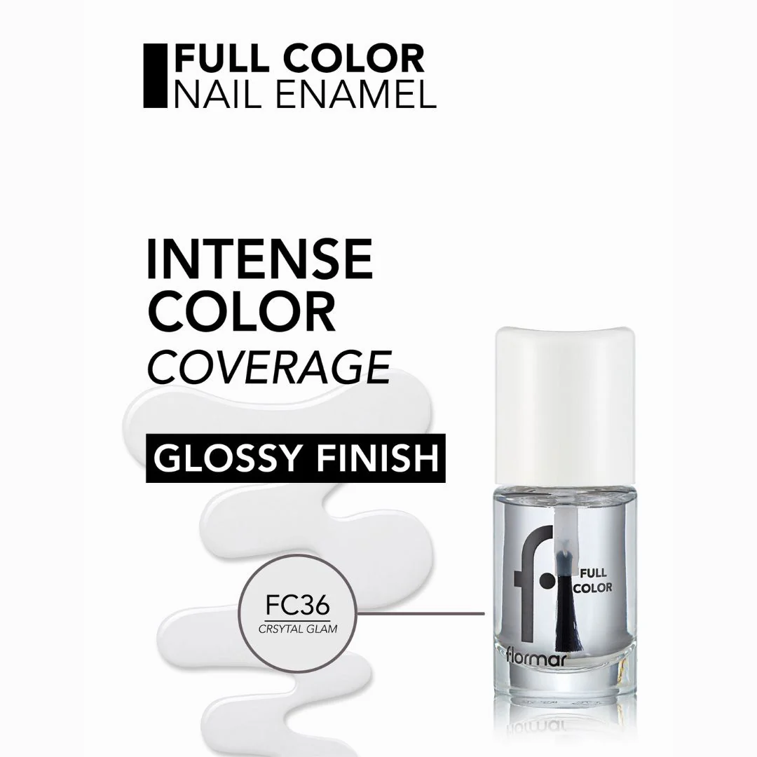 Flormar Full Color Nail Enamel FC36 Crystal Glam Nail Polish - Image 2
