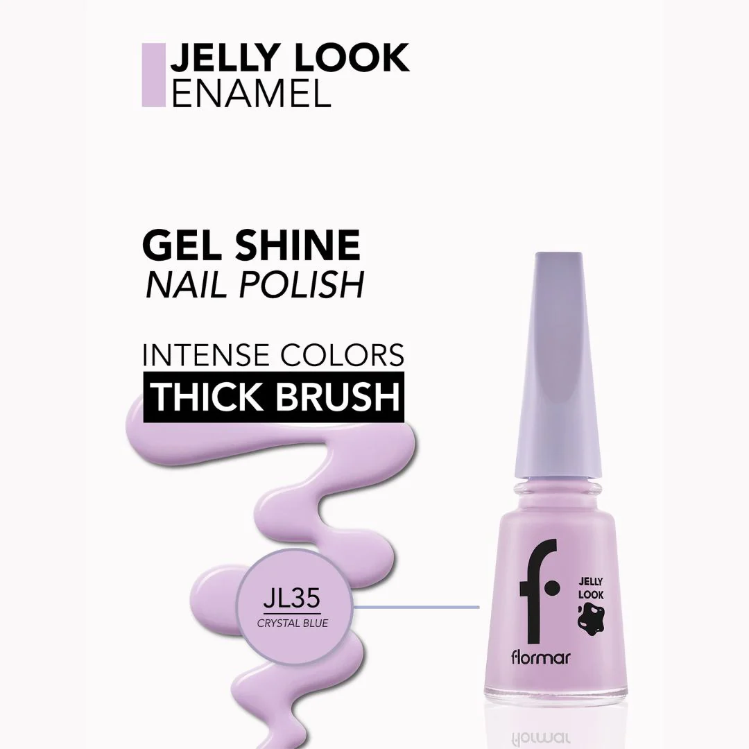 Flormar Jelly Look Nail Enamel JL35 Crystal Blue Nail Polish - Image 2