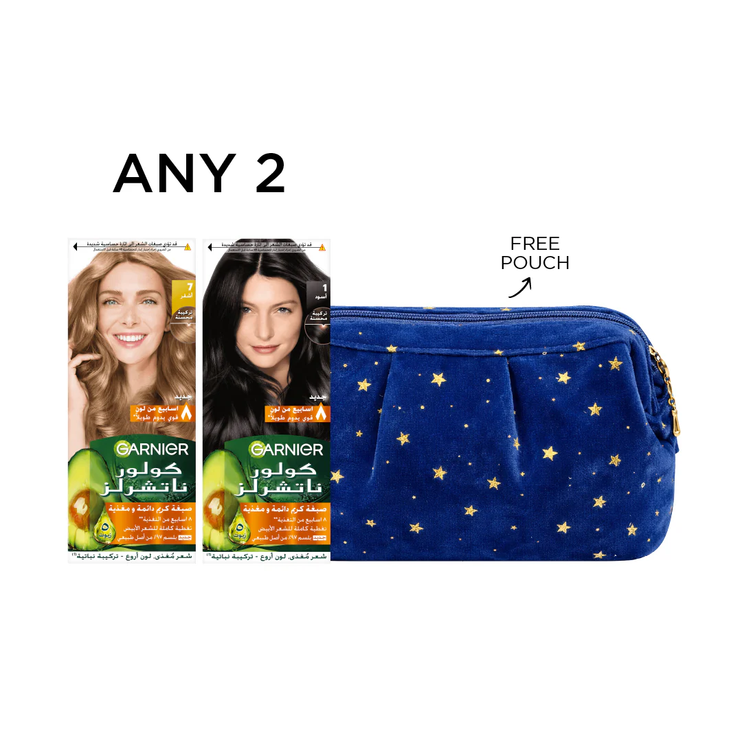 Garnier Color Naturals Hair Color Duo Bundle + Free Pouch At 15% Off