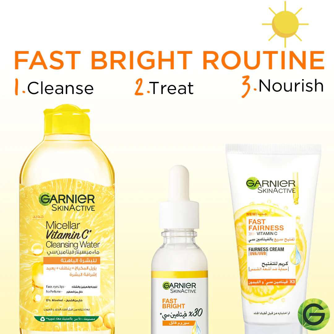 Garnier Skin Active Fast Bright Day Cream with 3x Vitamin C and Lemon, UVA/UVB Protection 50ml - Image 7