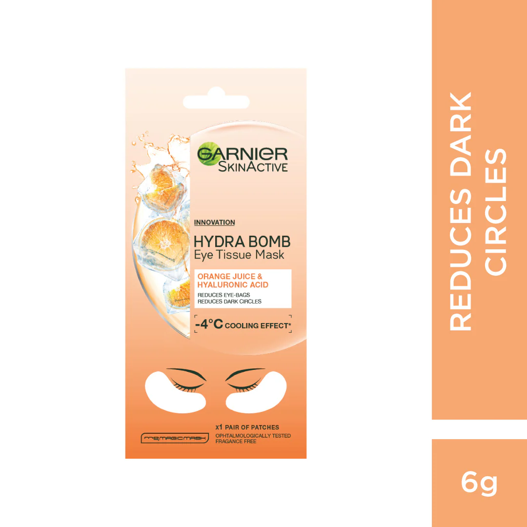Garnier SkinActive Hydra Bomb Anti Dark-Circles Eye Tissue Mask With Orange Juice And Hyaluronic Acid - Image 5
