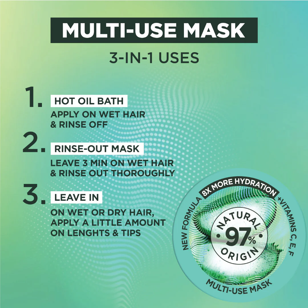 Garnier Ultra Doux Aloe Vera Vegan Hair Food 3in1 Mask For Dehydrated Hair, Boosted With Vitamins C, E & F - Image 9