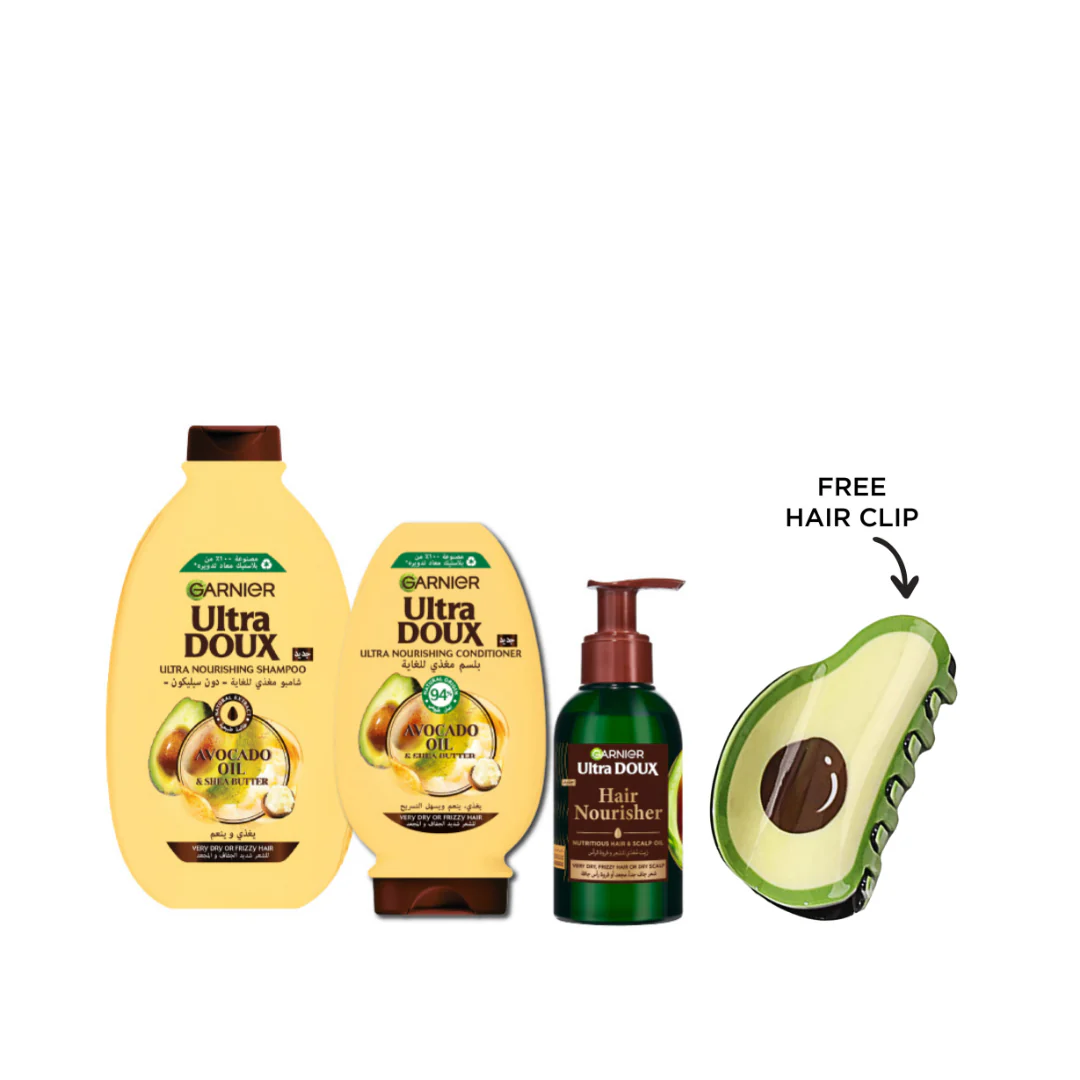 Garnier Ultra Doux Avocado Line Up Bundle + Free Avocado Clip