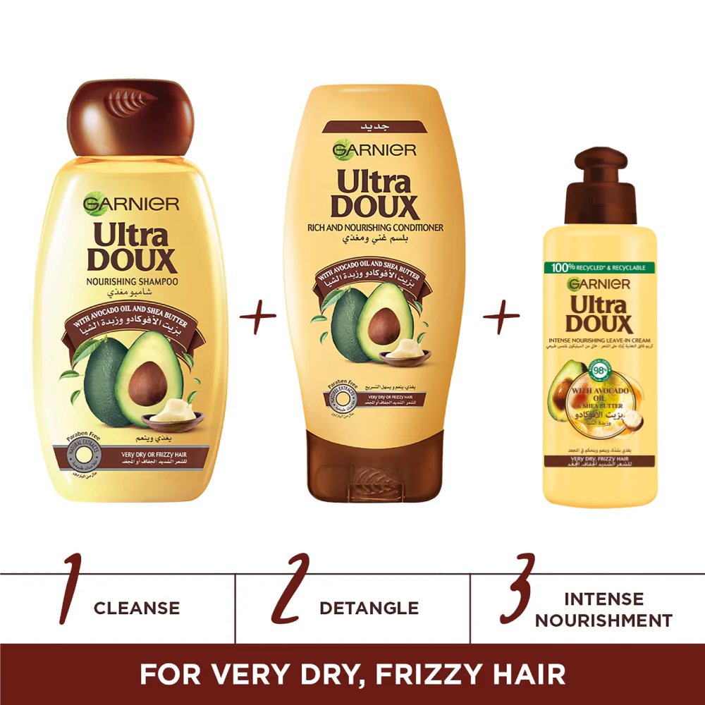 Garnier Ultra Doux Avocado Oil and Shea Butter Shampoo - Image 4