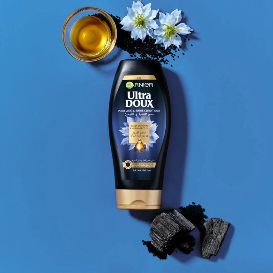Garnier Ultra Doux Black Charcoal Conditioner 200ml - Image 4