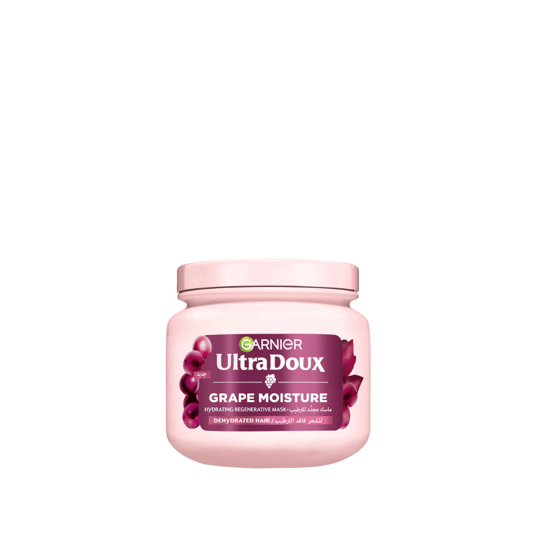 Garnier Ultra Doux Grape Moisture Deep Regenerative Mask for Dehydrated Hair With Hydrating Grape Water + Antioxidant Grapeseed Oil