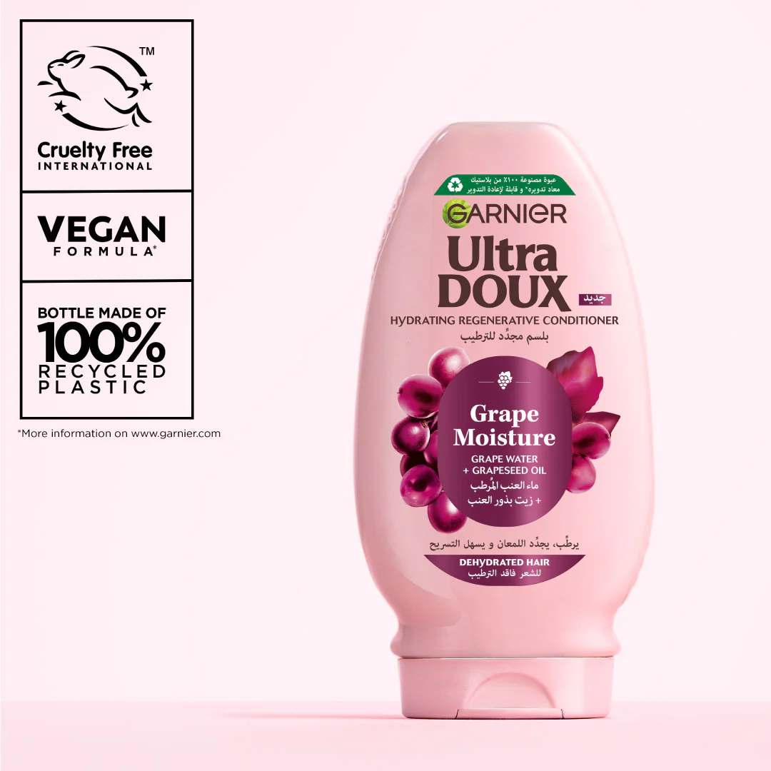 Garnier Ultra Doux Grape Moisture Hydrating Regenerative Conditioner for Dehydrated Hair With Hydrating Grape Water + Antioxidant Grapeseed Oil - Image 8