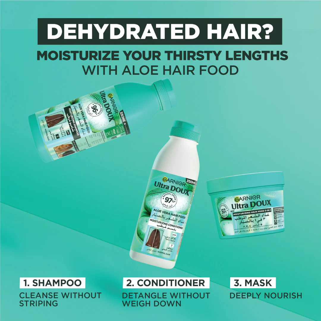 Garnier Ultra Doux Vegan Hair Food Aloe Vera & Coconut Conditioner - Image 2