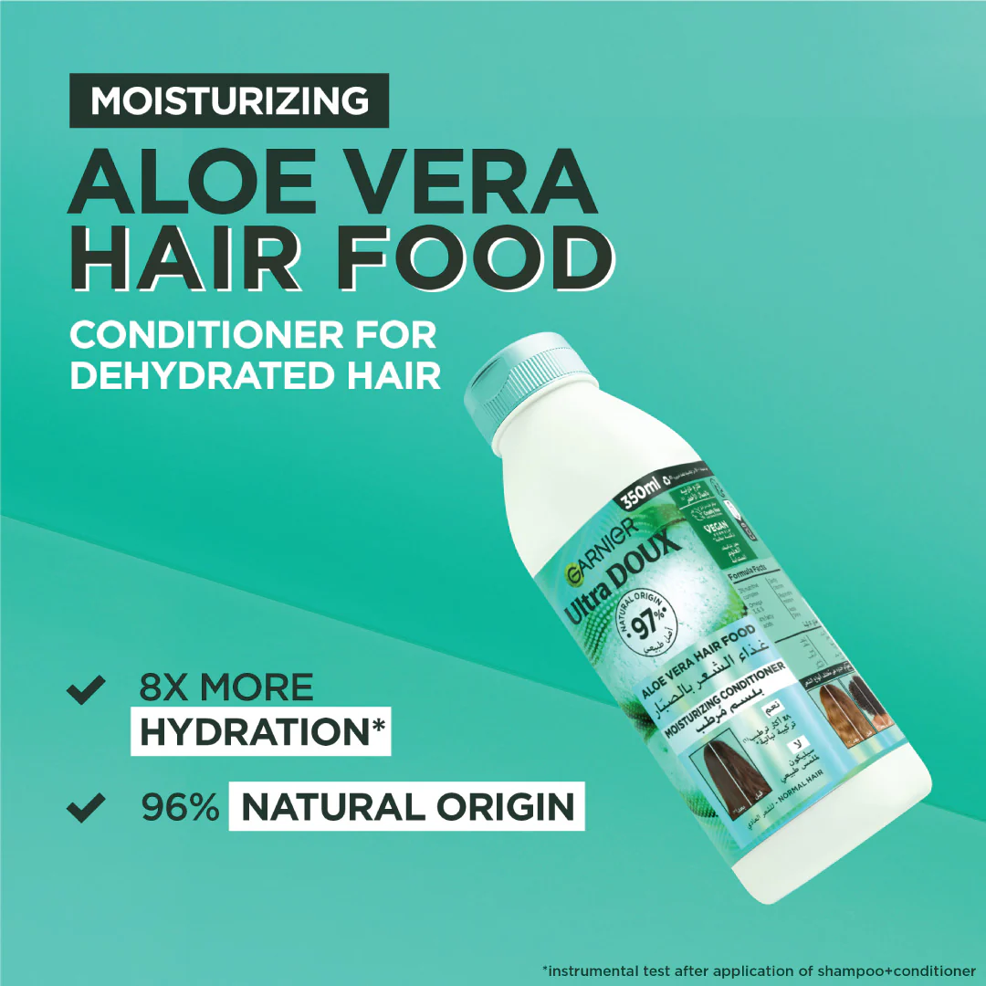 Garnier Ultra Doux Vegan Hair Food Aloe Vera & Coconut Conditioner - Image 6