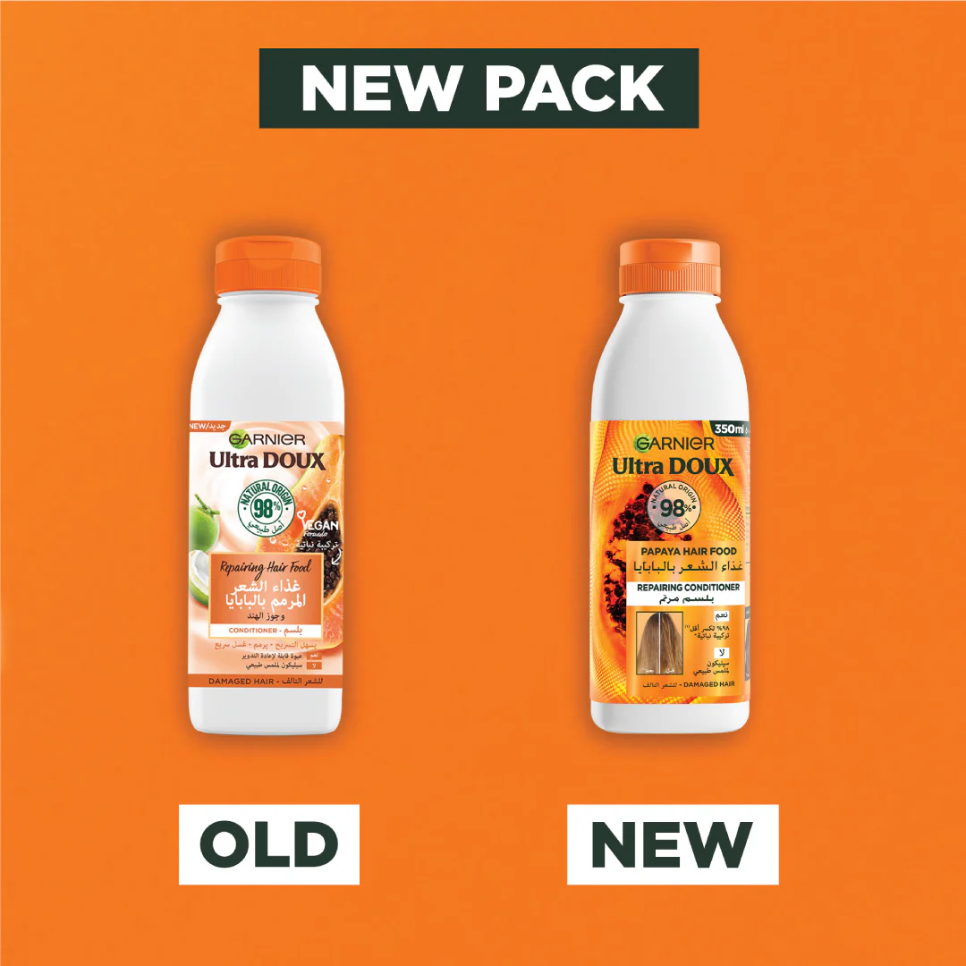 Garnier Ultra Doux Vegan Hair Food Papaya & Amla Conditioner - Image 2