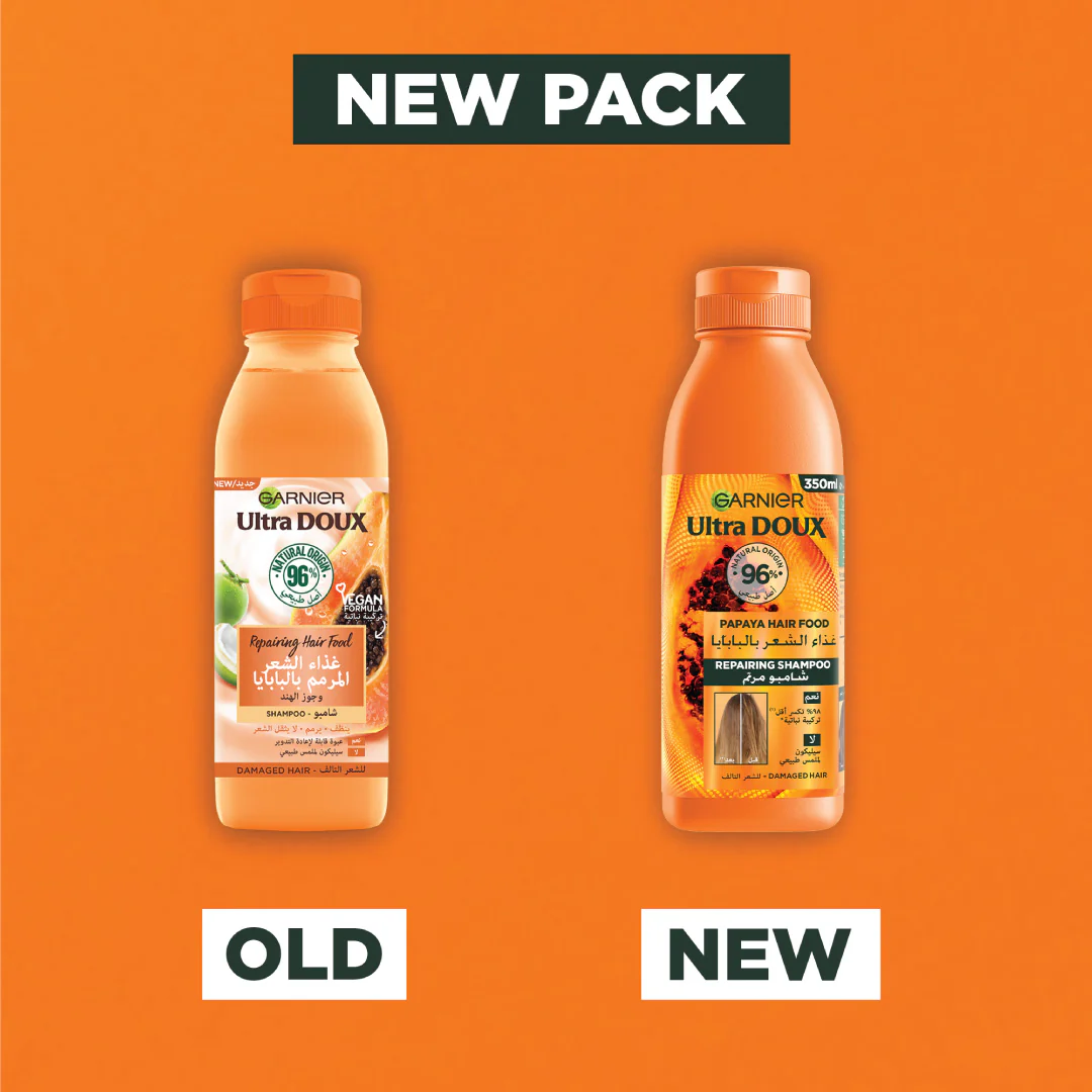 Garnier Ultra Doux Vegan Hair Food Papaya & Amla Shampoo - Image 3
