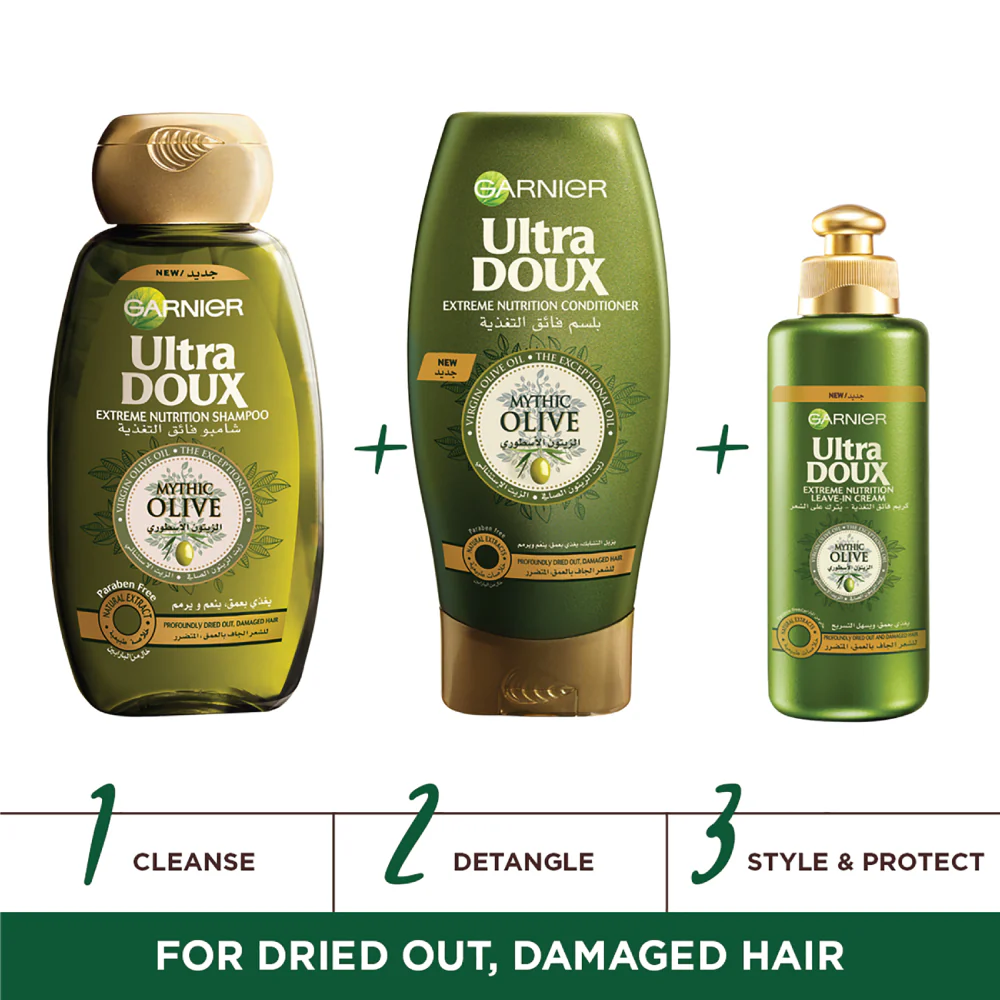 Garnier Ultra Doux Mythic Olive Extreme Nourishing Leave In Hair Cream - 200ml - Image 3