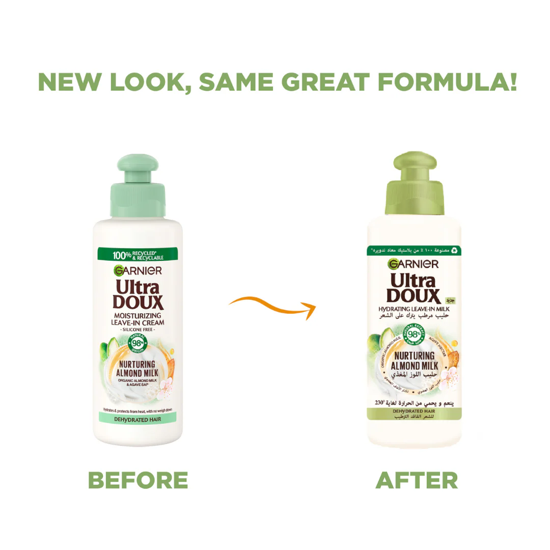 Garnier Ultra Doux Nourishing Almond Milk Leave In Conditioning Cream For Dehydrated Hair 200ml - Image 4