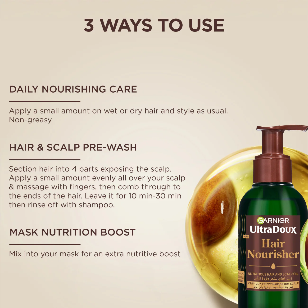 Garnier Ultra Doux Pure Avocado And Shea Butter Hair Nourisher For Very Dry, Frizzy Hair Or Dry Scalp - Image 5