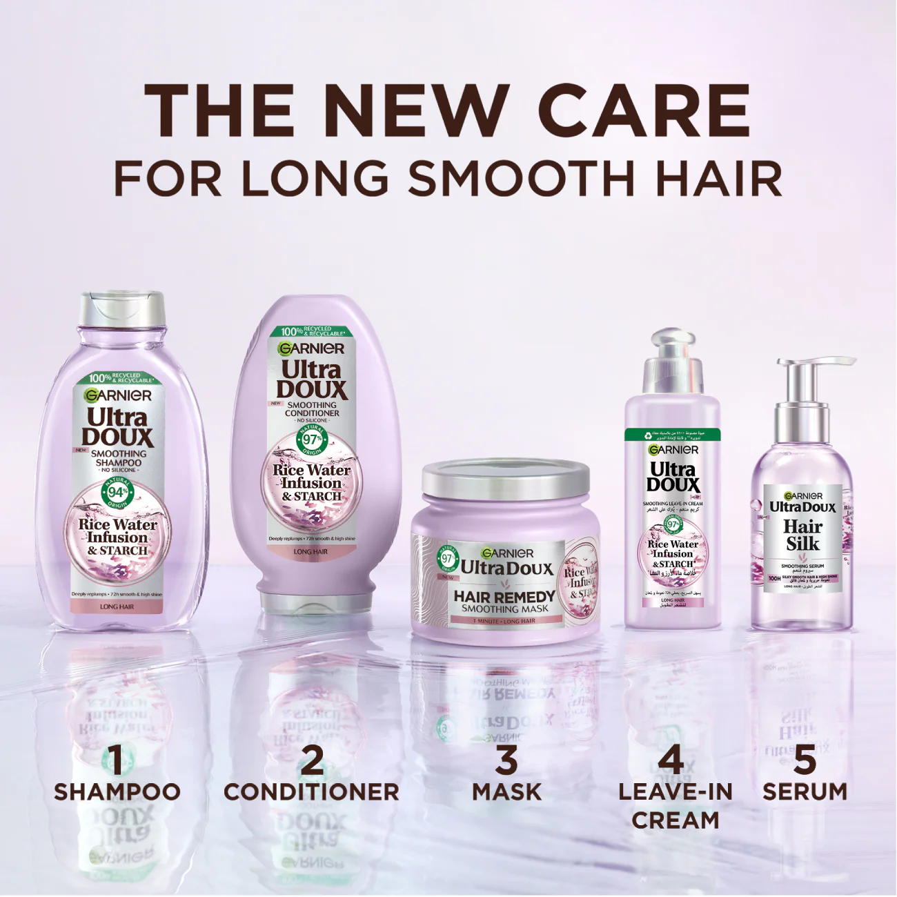 Garnier Ultra Doux Rice Water Hair Silk Smoothing Serum For Long Hair And High Shine - Image 7