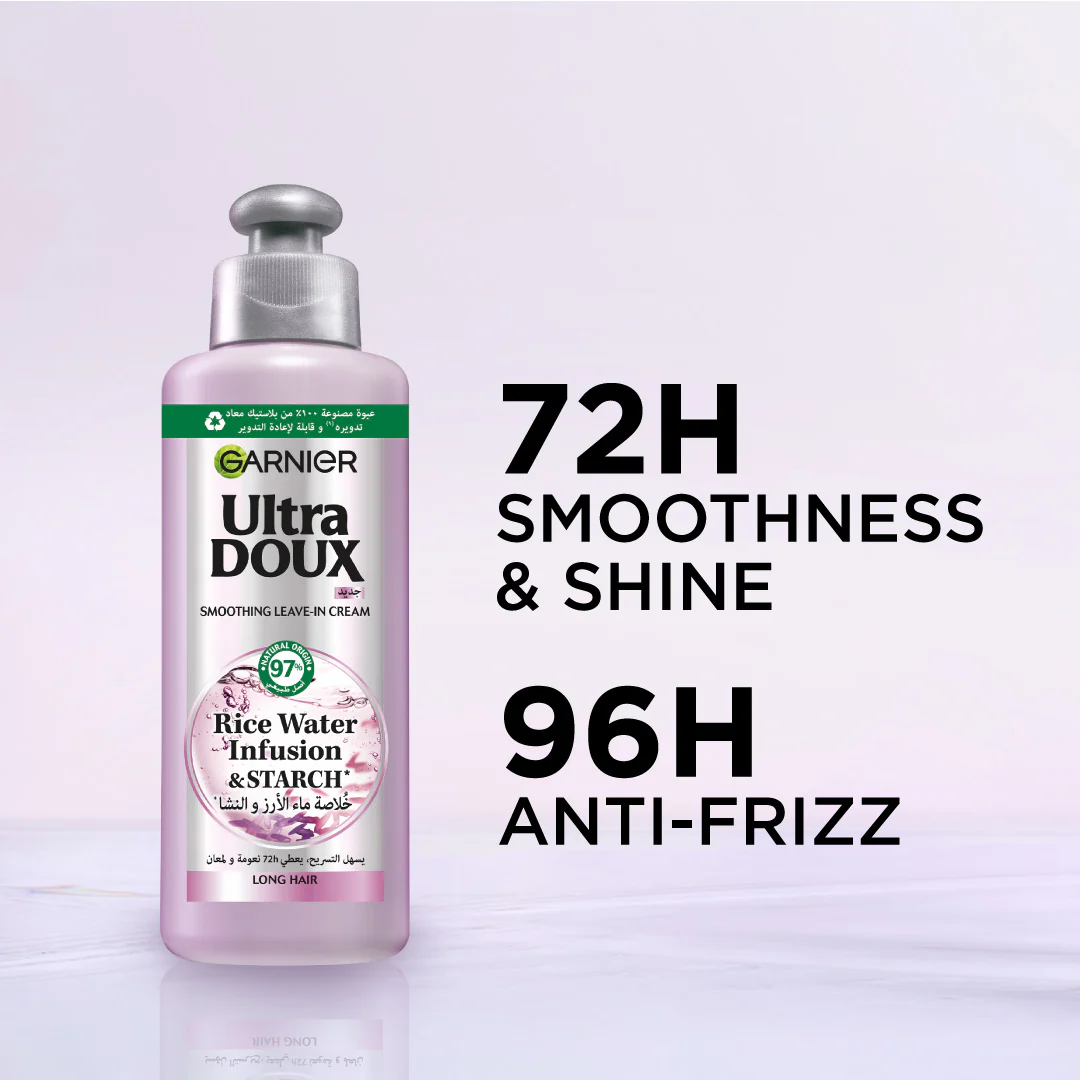 Garnier Ultra Doux Rice Water Infusion & Starch Leave In Cream For Long Hair - Image 3
