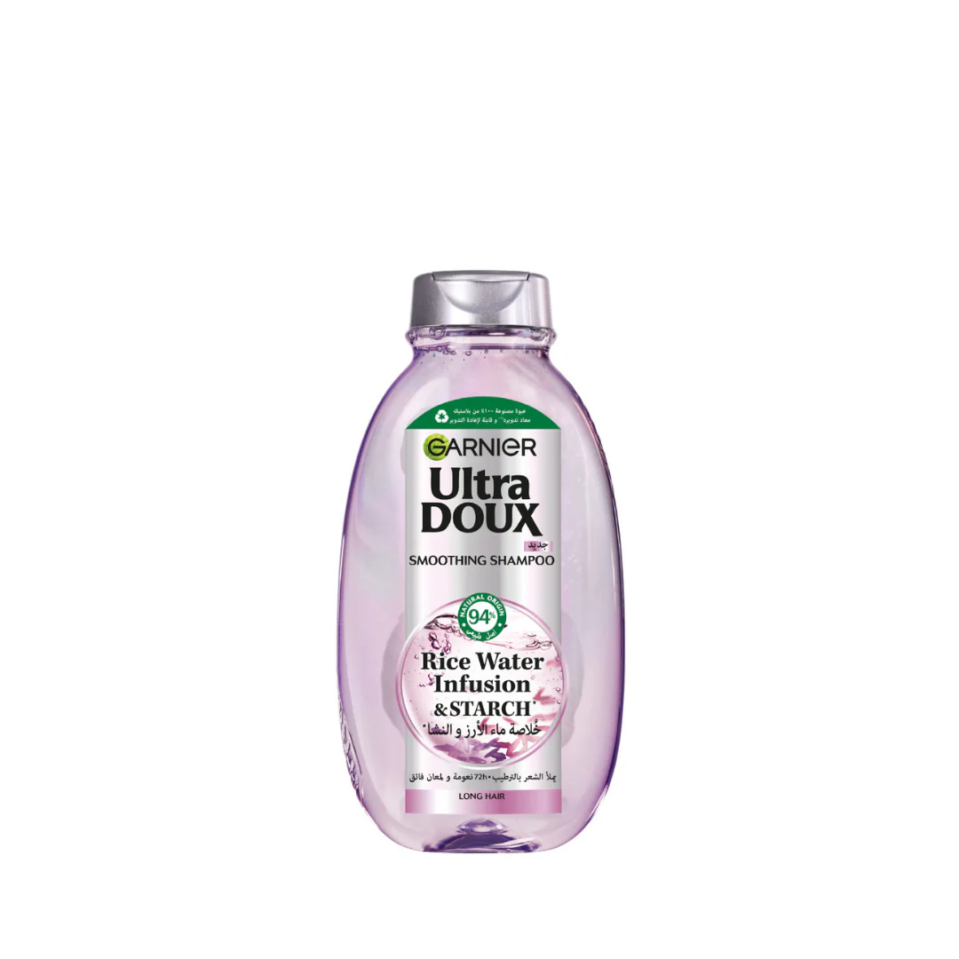 Garnier Ultra Doux Rice Water Infusion & Starch Shampoo For Long Hair, Smooth And Shine - Image 3