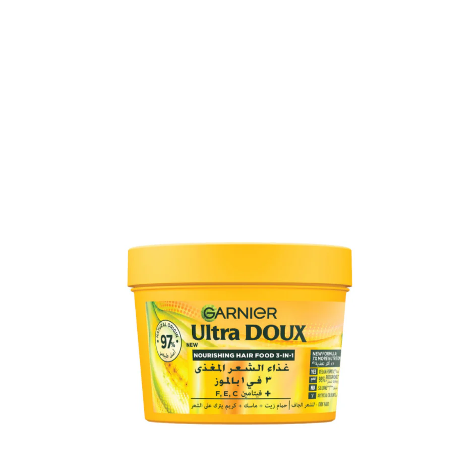 Garnier Ultra Doux Vegan Hair Food Banana And Shea Butter 3-in-1 Treatment Mask For Dry Hair