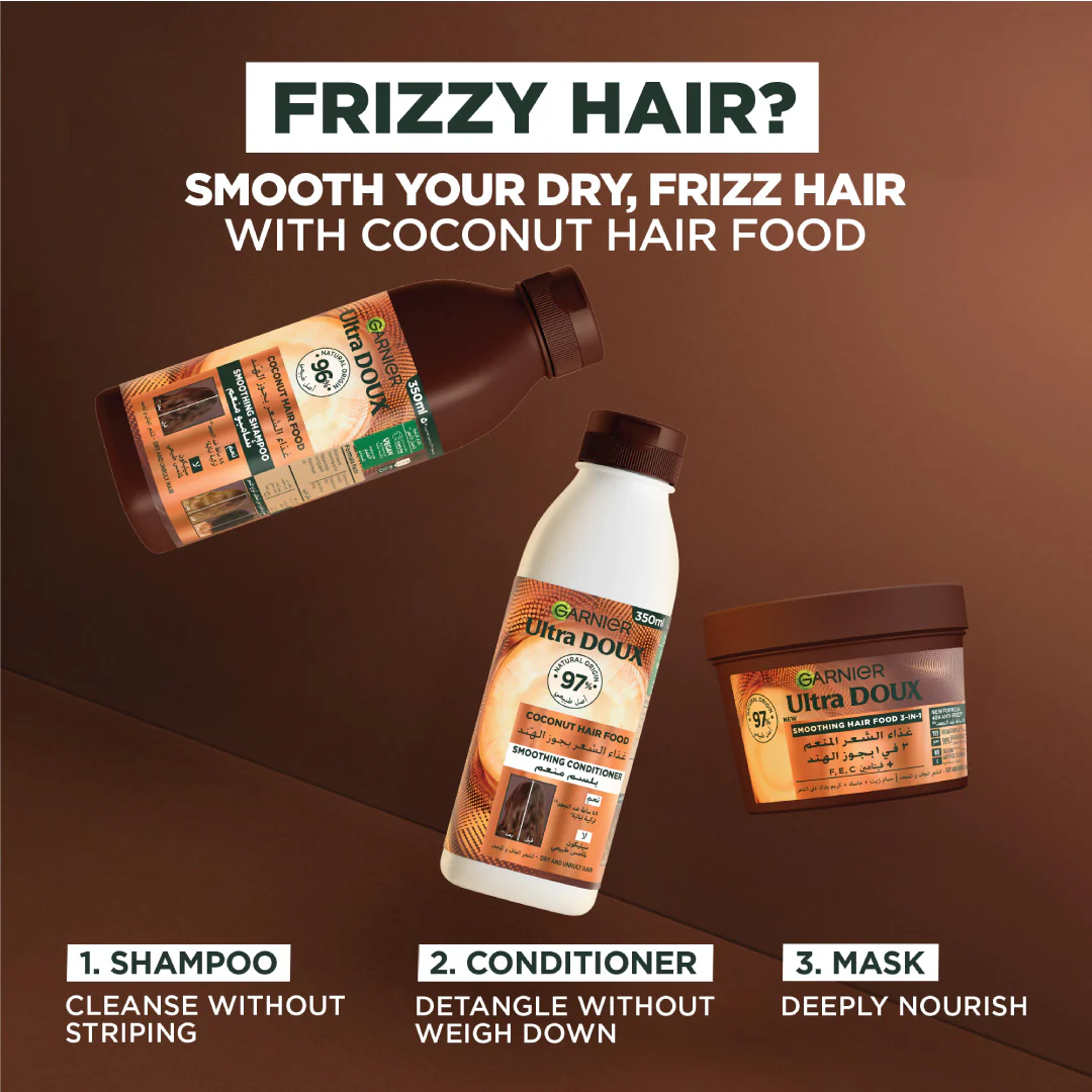 Garnier Ultra Doux Vegan Hair Food Coconut And Macadamia 3-in-1 Treatment Mask For Frizzy Hair - Image 8