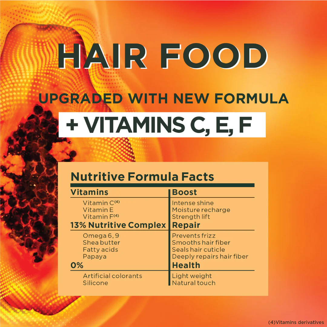 Garnier Ultra Doux Papaya Vegan Hair Food 3in1 Mask for damaged hair, Boosted with Vitamins C, E & F - Image 5