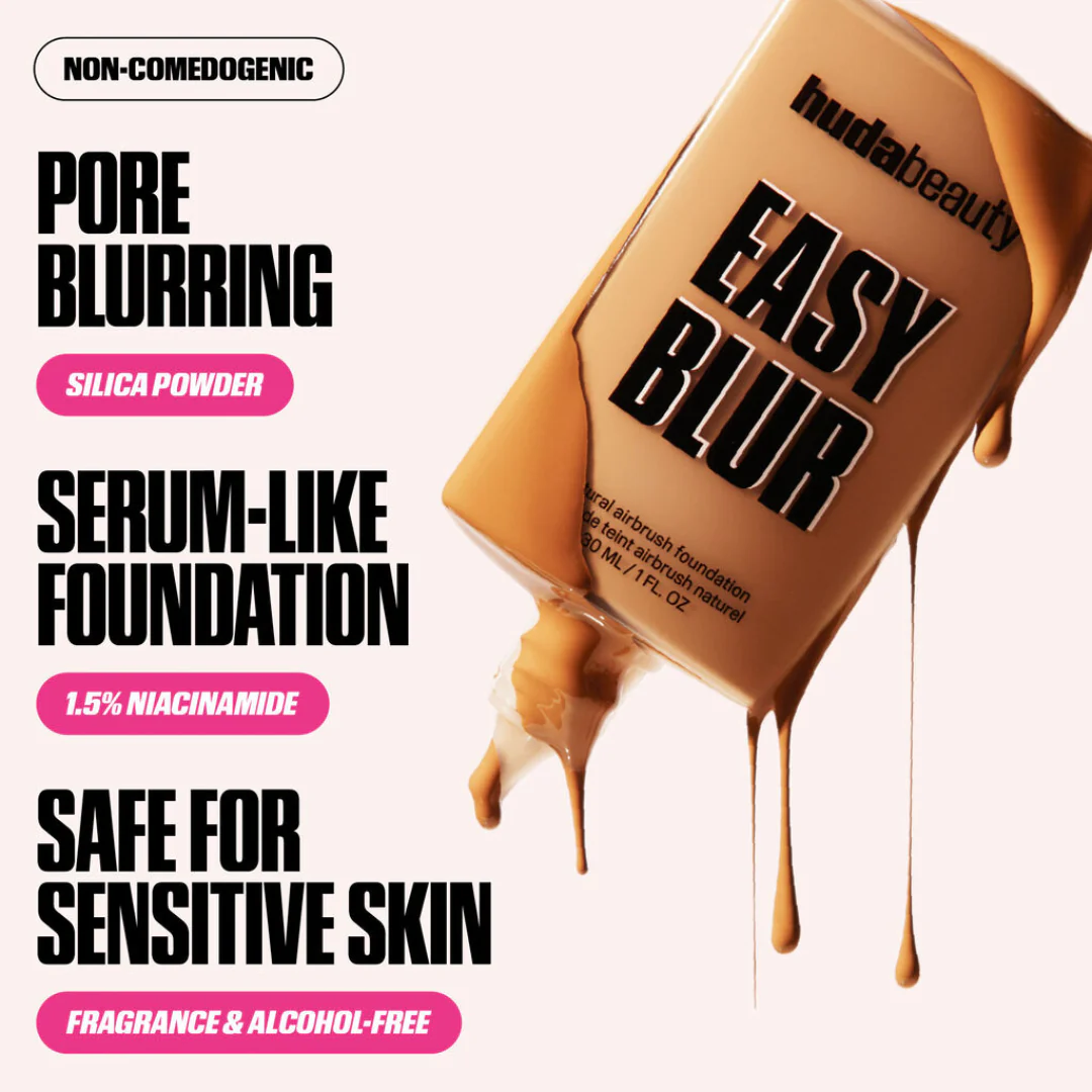 Huda Beauty Easy Blur Natural Airbrush Foundation with Niacinamide 150g - Image 6