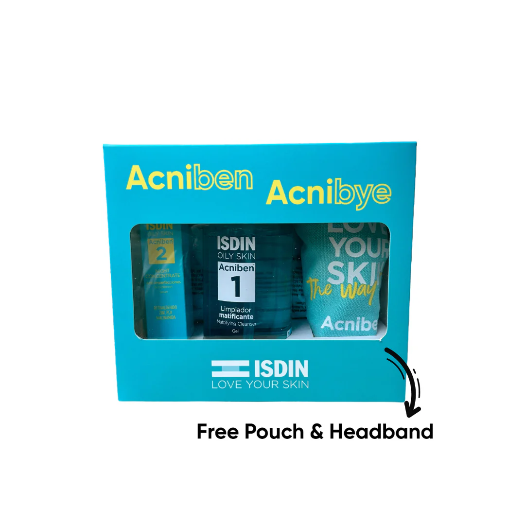 Isdin Acniben Night Concentrate + Free Pouch And Headband Gift Set