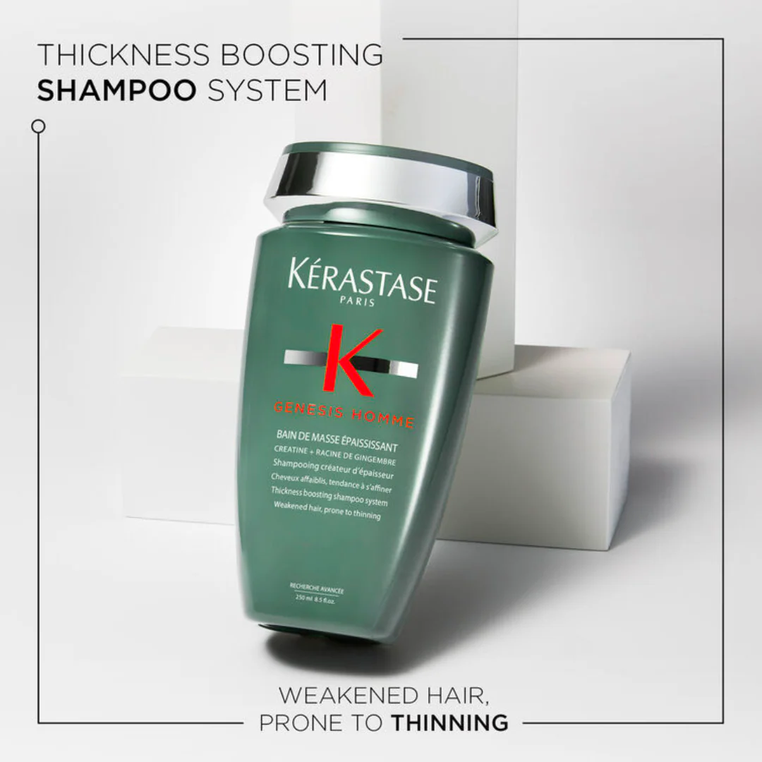 Kérastase Genesis Homme Bain De Masse Thickening Shampoo for Weakened Hair 250ml - Image 3