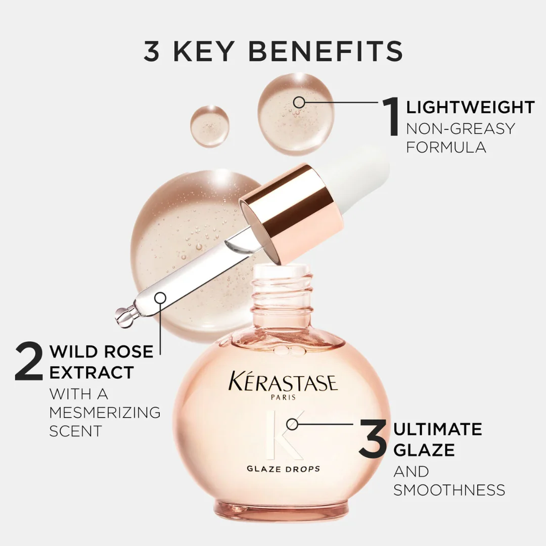 Kérastase Gloss Absolu Glaze Drops Anti-Frizz Hair Oil 45ml - Image 3