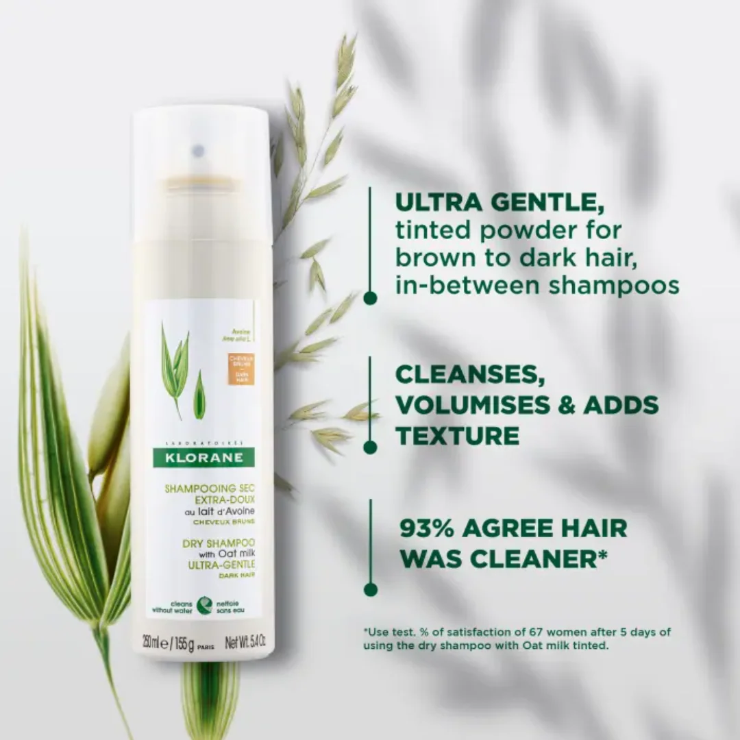 Klorane Dry Shampoo with Oat Milk for Brown Hair 150ml - Image 2