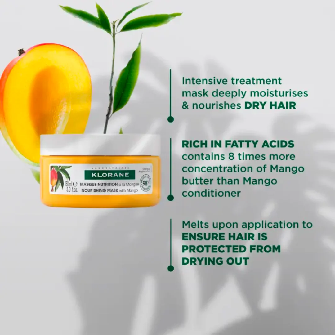 Klorane Mask With Mango Butter For Dry Hair 150ml - Image 3
