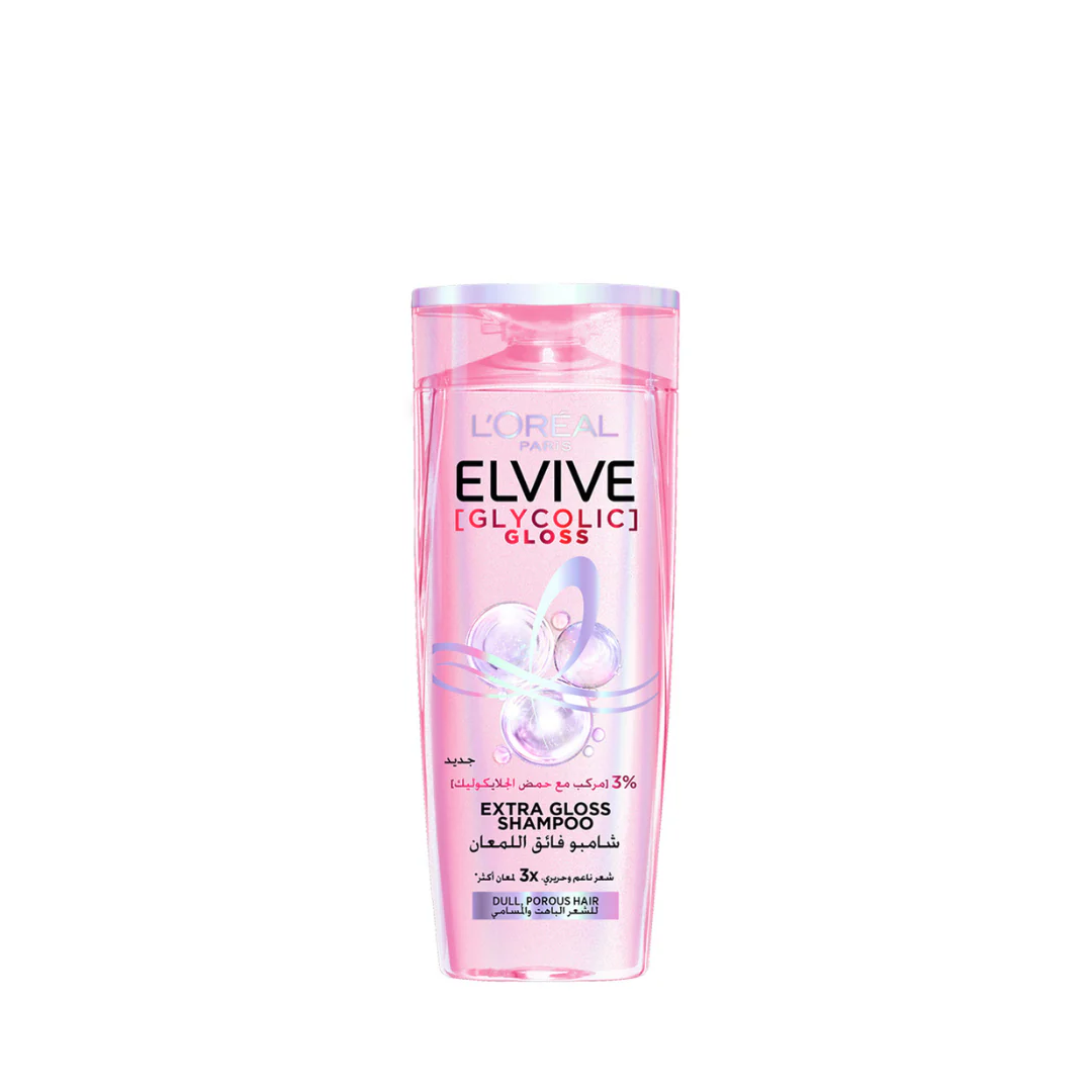 L'Oréal Paris Elvive Glycolic Gloss Extra Gloss Shampoo for Dull Porous Hair Powered by 3% Glycolic Acid