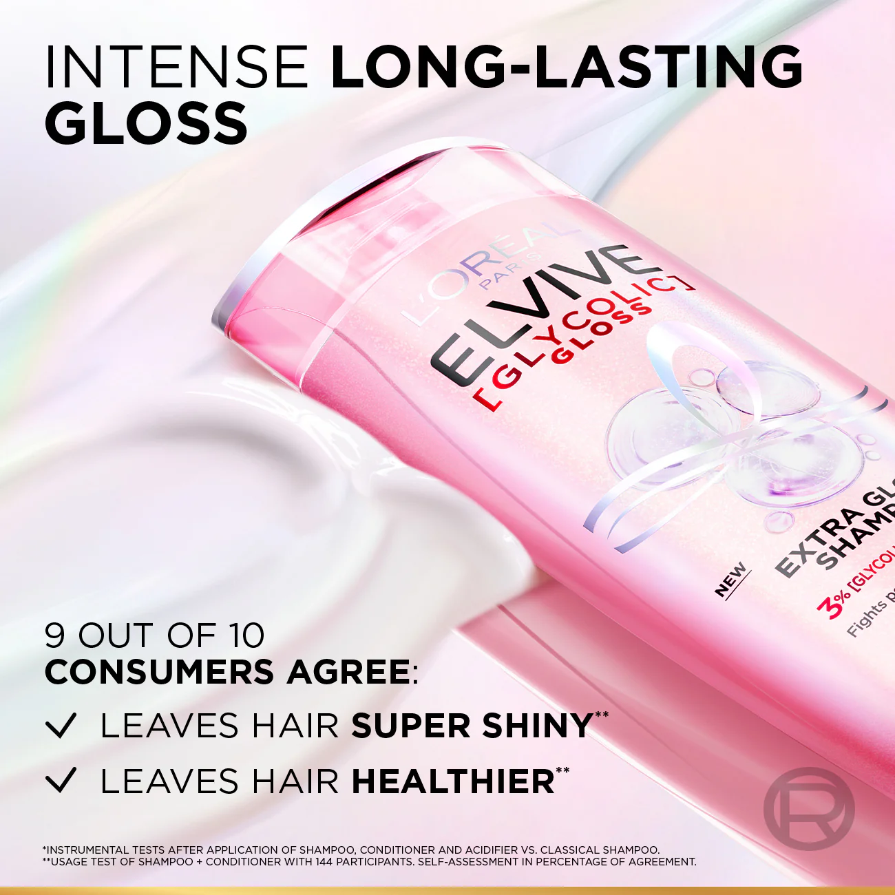 L'Oréal Paris Elvive Glycolic Gloss Extra Gloss Shampoo for Dull Porous Hair Powered by 3% Glycolic Acid - Image 4
