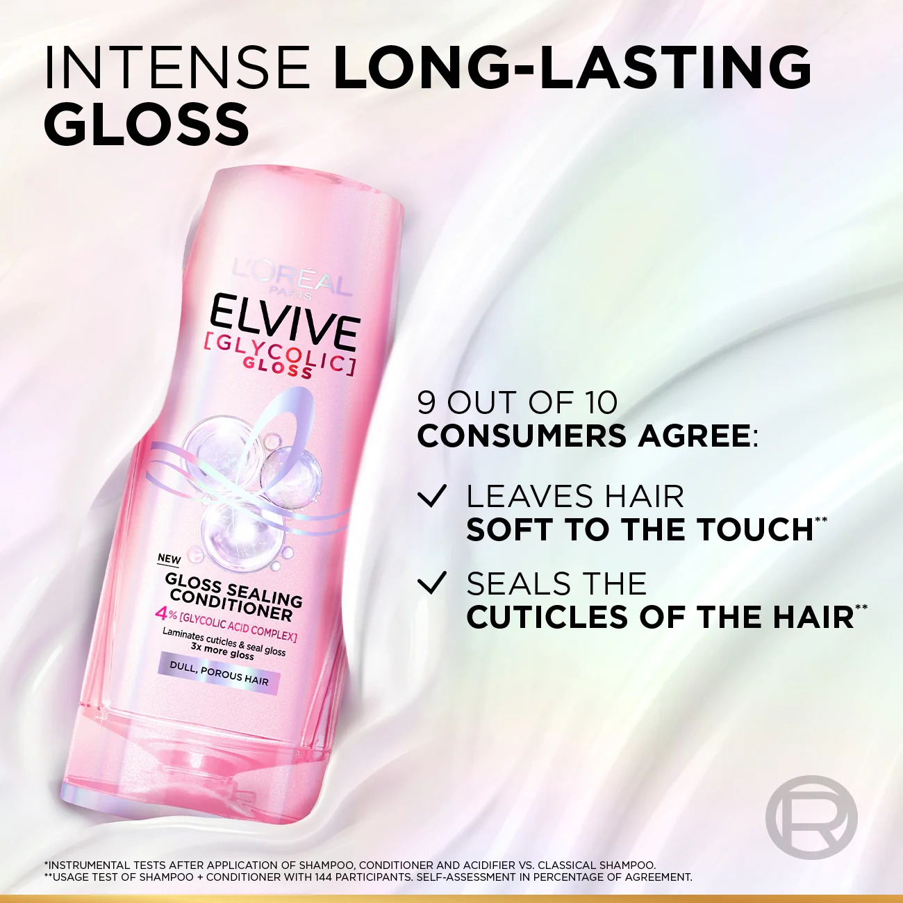 L'Oréal Paris Elvive Glycolic Gloss Gloss Sealing Conditioner for Dull Porous Hair Powered by 3% Glycolic Acid - Image 6