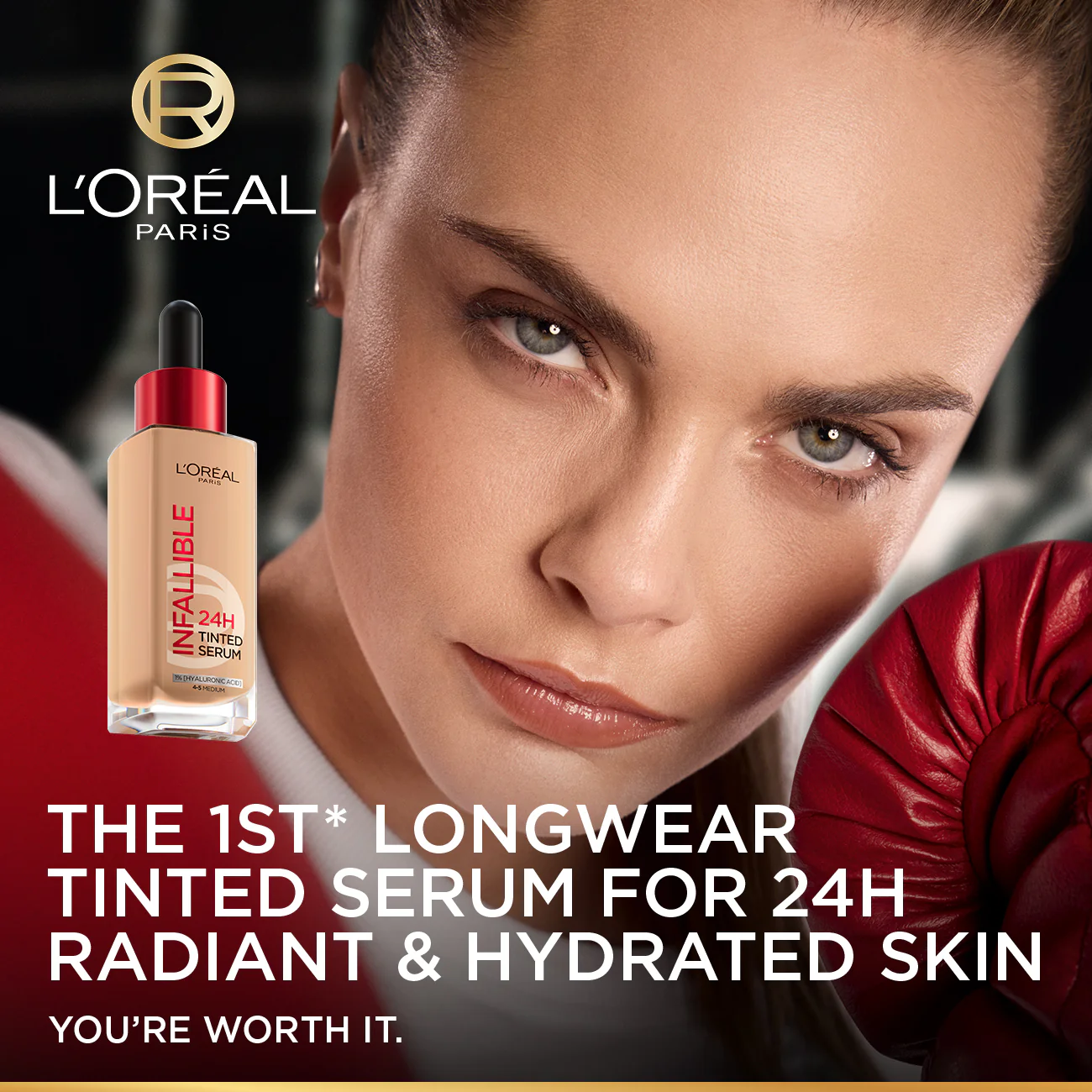 L'Oréal Paris Infallible 24H Tinted Serum With 1% Hyaluronic Acid For Radiant Hydrated Skin, Light To Medium Coverage, 30ml - Image 7