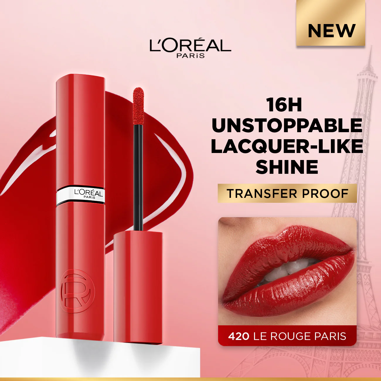 L'Oréal Paris Infallible Laque Resistance Liquid Lipstick 16H Lacquer-Like Shine Finish Longwear & Transfer Resistant 5ml - Image 10