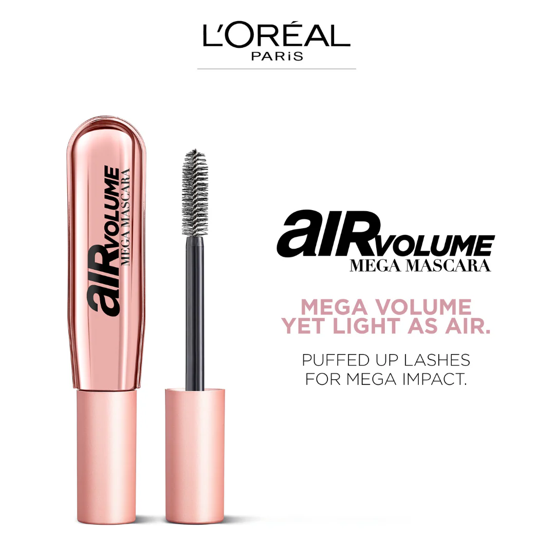 L’Oréal Paris Air Volume Mega Mascara Washable Air Whipped Formula Lasting Up To 24h- Lightweight - Image 3