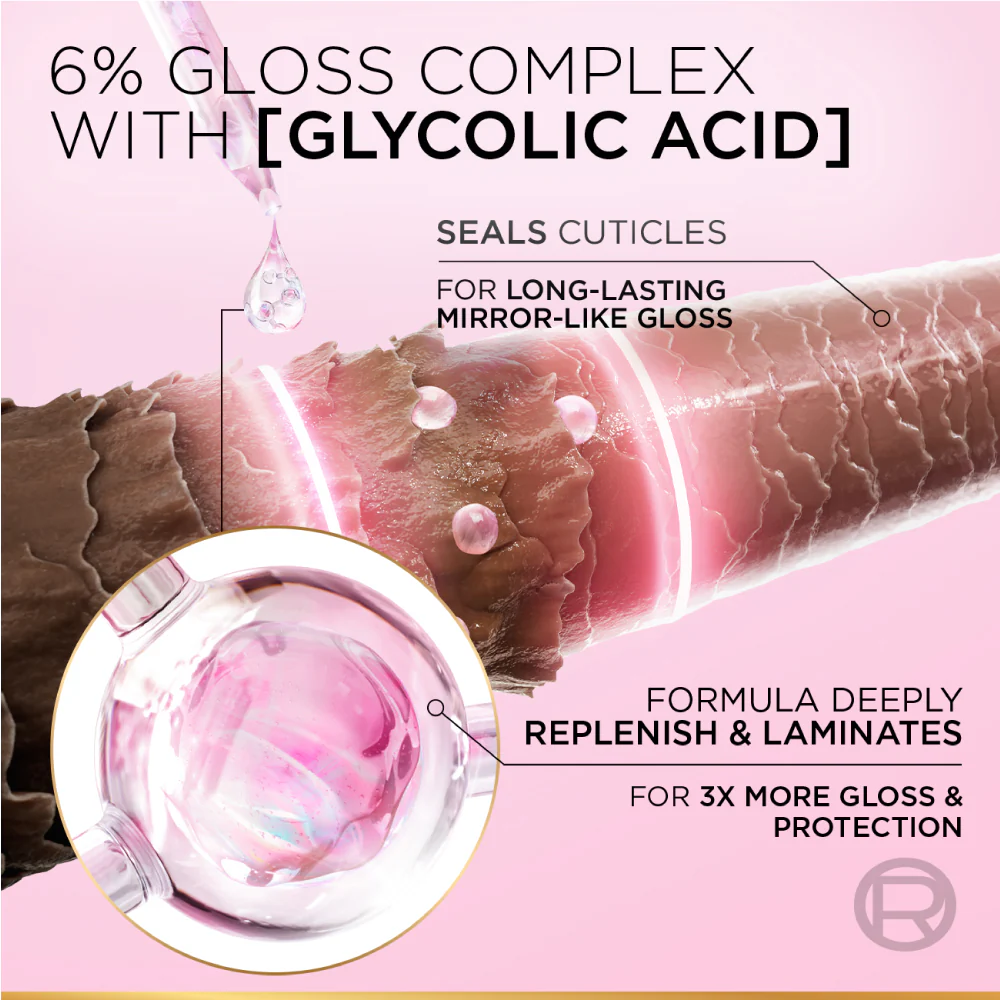L’Oréal Paris Elvive Glycolic Gloss 5-minute Lamination Rinse-Off, At-home glossing Acidifier treatment, 6% [Gloss Complex] with Glycolic Acid, For Dull Hair, 200ml - Image 3