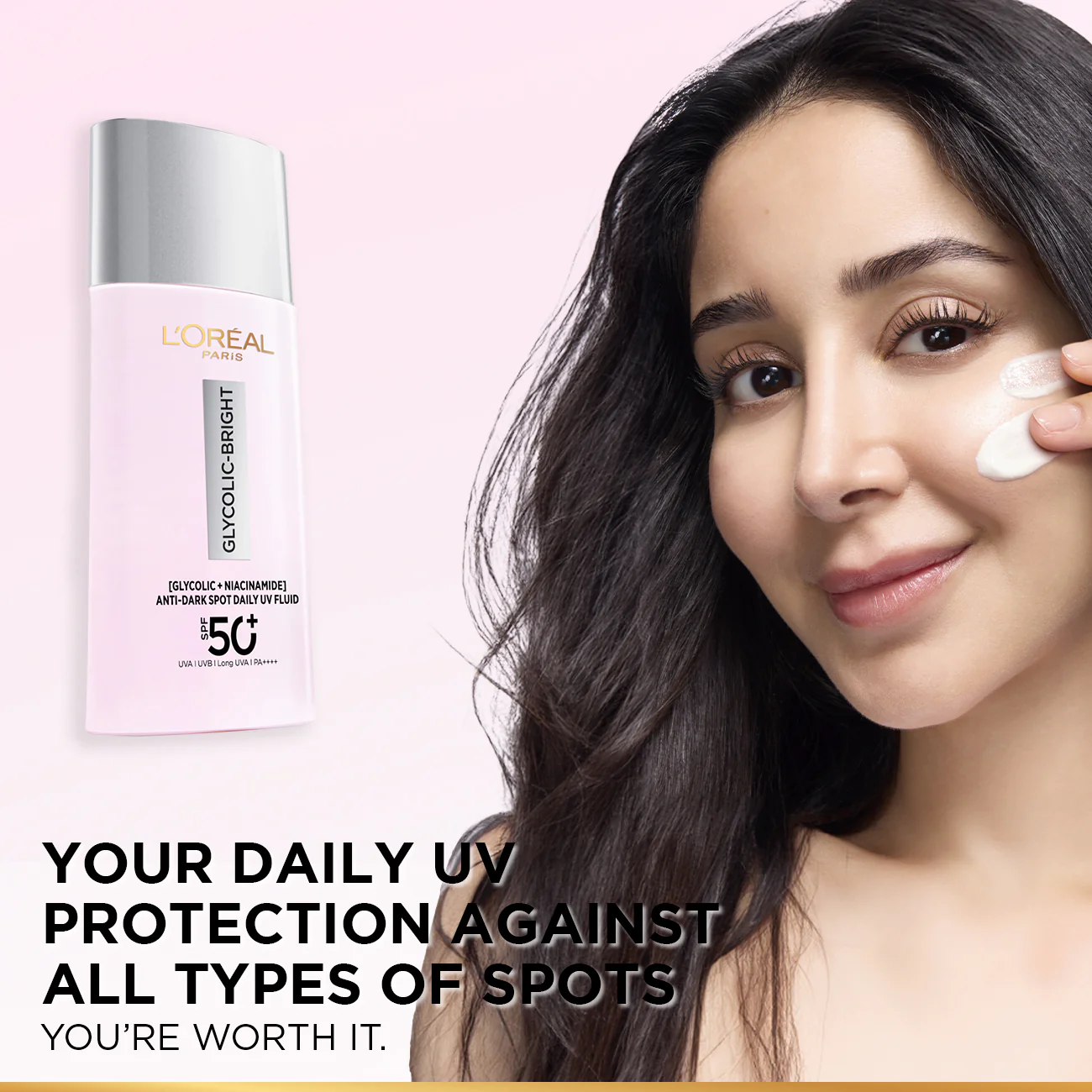 L’Oréal Paris Glycolic Bright Anti-Dark Spot Daily UV Fluid SPF 50+ with [Glycolic Acid + Niacinamide] - Image 7