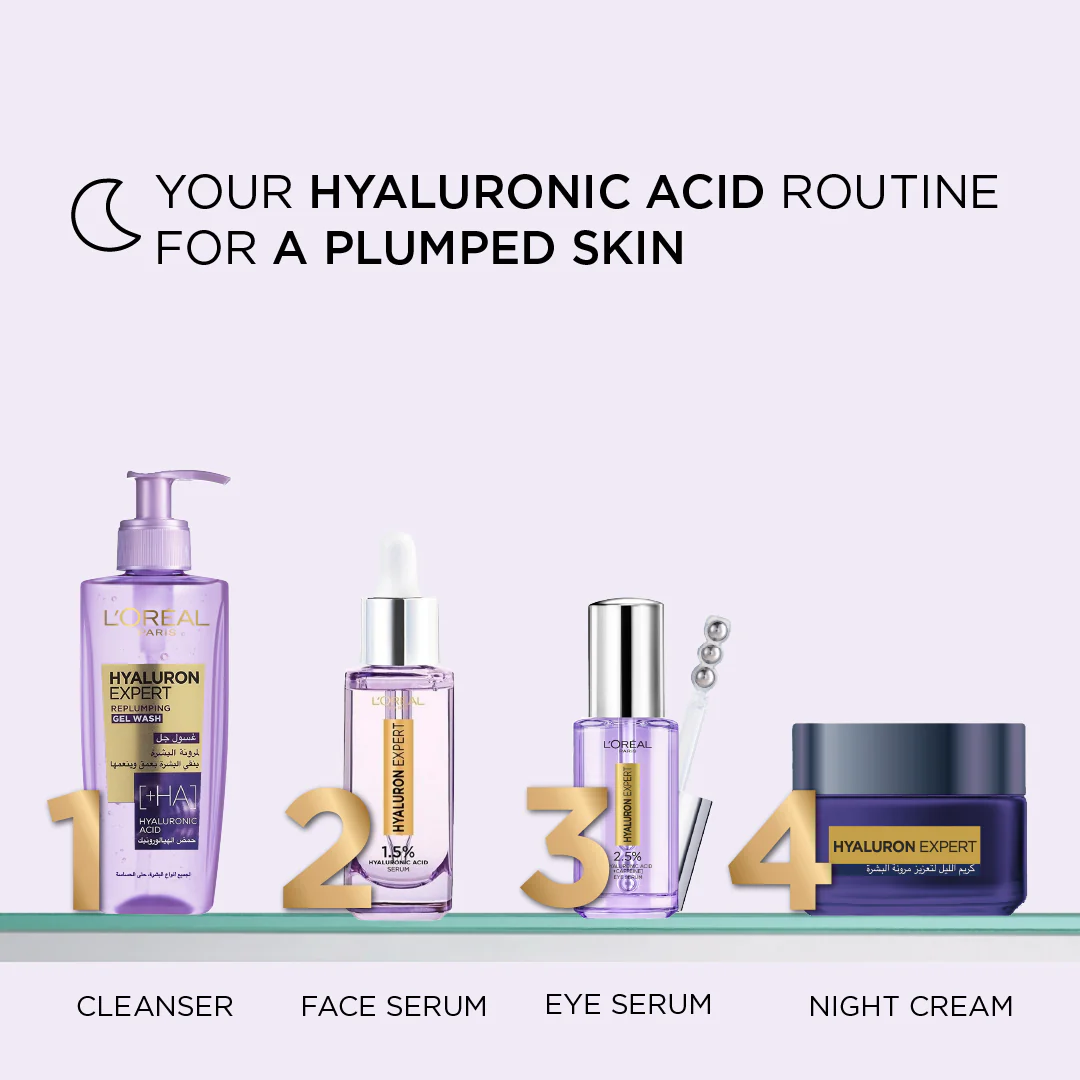 L'Oréal Paris Hyaluron Expert Moisturiser And Plumping Anti-Aging Night Cream With Hyaluronic Acid - Image 3
